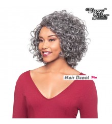 Foxy Silver Human Hair Blend Wig - 13715 H/H MARVA