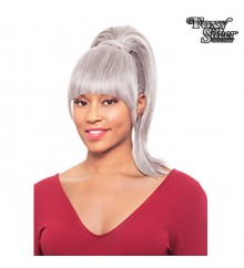 Foxy Silver Synthetic Ponytail Bang and Drawstring Set - DUET01