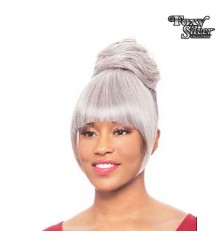 Foxy Silver Synthetic Ponytail Bang and Drawstring Set - DUET04