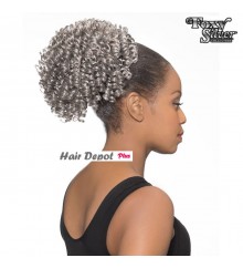 Foxy Silver Synthetic Drawstring Ponytail - 14661 DS14