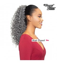 Foxy Silver Synthetic Drawstring Ponytail - 14680 DS19