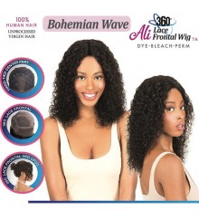 Ali 7A 100% Human Hair 360 Frontal Lace Wig 16 - Bohemian Wave