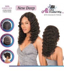 Ali 7A 100% Human Hair 360 Frontal Lace Wig 18 - New Deep