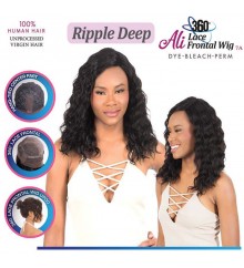 Ali 7A 100% Human Hair 360 Frontal Lace Wig 18 - Ripple Deep