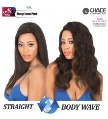 Ali 9A Unprocessed Virgin Human Hair Wet n Wavy Deep Lace Part Wig 18 - Body Wave A9WWD18