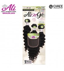 Ali N Go 7A Human Hair New Deep 3PCS + 4x4Closure