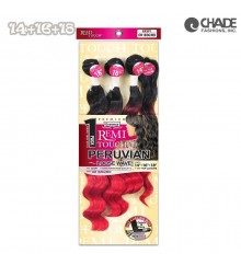 New Born Free Human Hair Blend Remi Touch 3pcs - Peruvian Loose Wave 14.16.18+Top closure