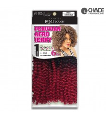 New Born Free Human Hair Blend Remi Touch Peruvian Afro 6pcs - Jerry Curl 18+20+22 + Top closure