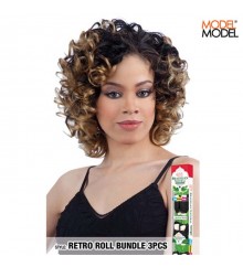 Model Model Remy Human Hair Weave QUTIX RETRO ROLL BUNDLE 3PCS