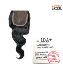 Model Model Unprocessed 100% Human Hair 4X4 10A+ BODY WAVE BANG CLOSURE 12