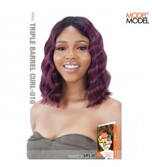 Model Model 5 Lace to Lace Synthetic Hair Lace Front Wig - TRIPLE BARREL CURL-010