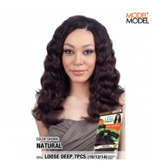 Model Model Nude Leaf Remy 100% Human Hair BRAZILIAN LOOSE DEEP 7PCS (10 12 14)