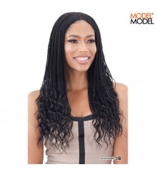 Model Model Synthetic Braided Lace Wig - Wavy End Mini Box Braids 24