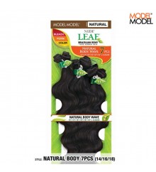 Model Model Nude Leaf Brazilian Remy Weave ? Natural Body Wave 7 PCS (14 16 18)