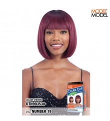  Model Model EQUAL Synthetic Hair Clean Cap Wig - NUMBER 019