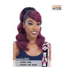 Model Model EQUAL Drawstring Ponytail - LOOSE CURL PONYTAIL & SWOOP SIDE BANG 2PCS