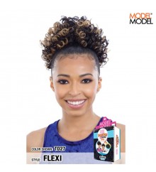 Model Model Synthetic Ponypom and Bang Drawstring Ponytail - FLEXI