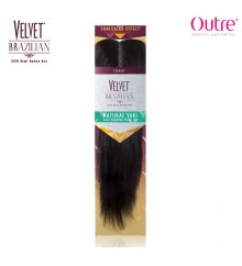 Outre Velvet Brazilian 100% Remi Human Hair Weave - NATURAL YAKI LACE PARTING PIECE 14