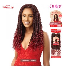 Outre X-Pression Twisted Up Crochet Braid - BUTTERFLY JUNGLE ROSE BRAID 18 2X