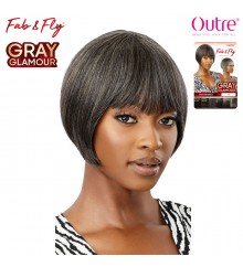 Outre 100% Human Hair Fab & Fly Gray Glamour Full Cap Wig - HARRIET