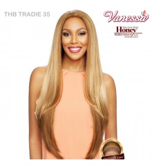 Vanessa Honey Brazilian Human Hair Blend Tops Swissilk Lace Front Wig - THB TRADIE 35
